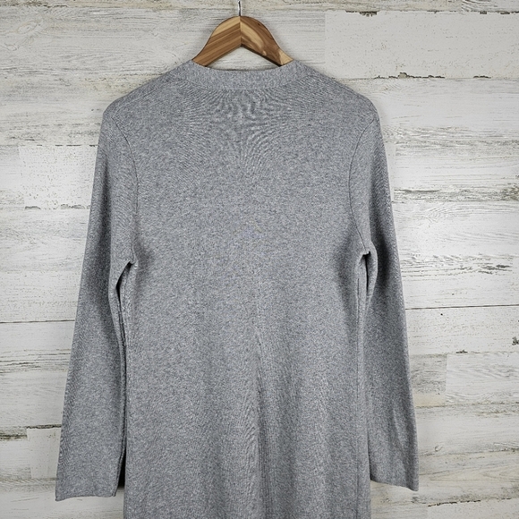 If It Were Me Cotton Cardigan Large Gray Coatigan Lingline Duster Quiet Luxury - Picture 8 of 13